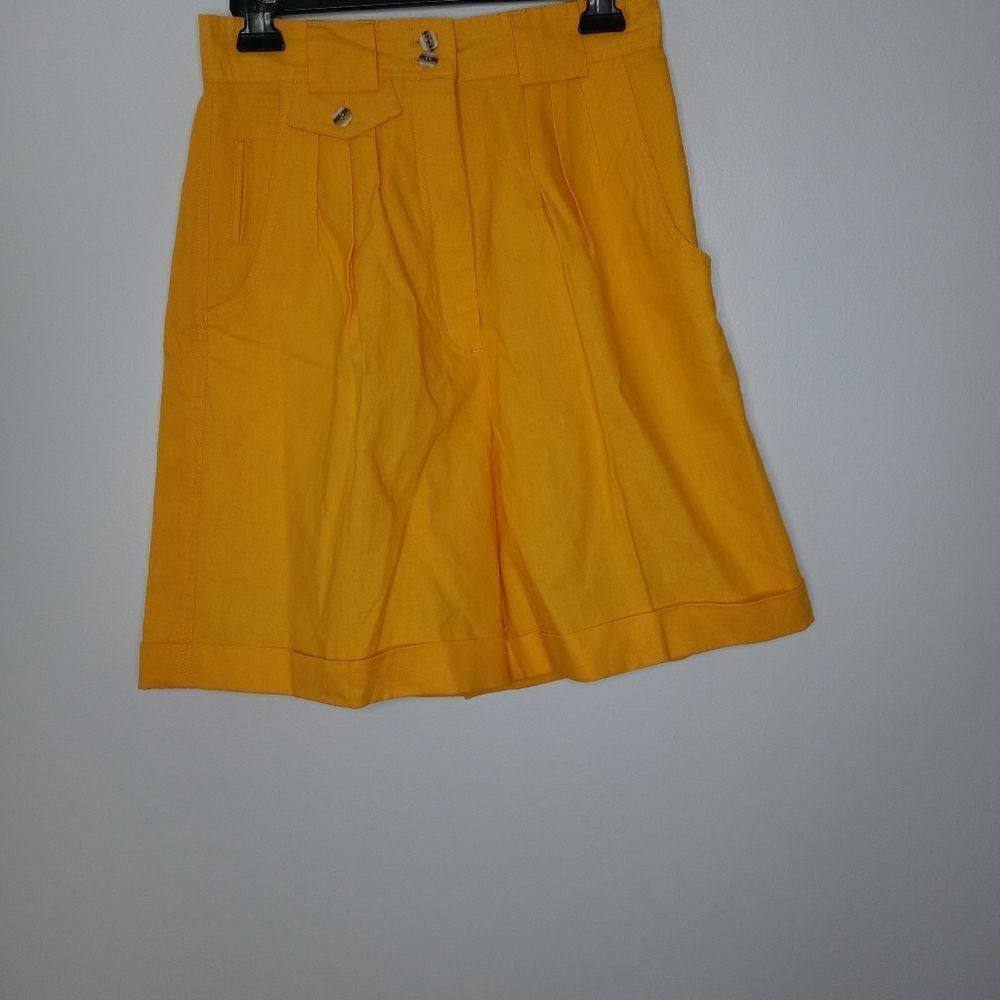 Vintage Blue Cabana yellow shorts
